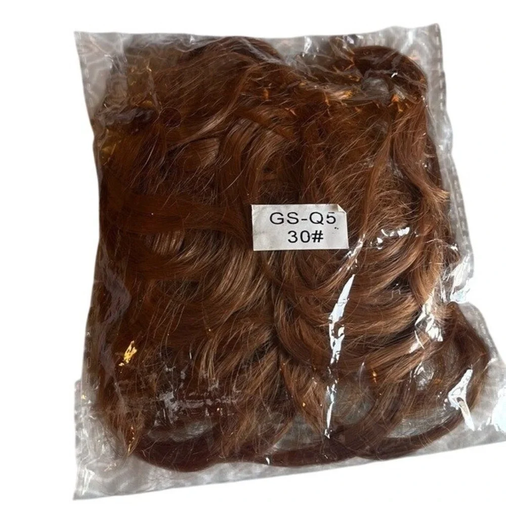 Auburn Brown Messy Bun Hair Scrunchie Extension Synthetic Hairpiece